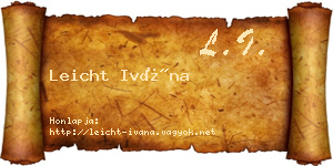 Leicht Ivána névjegykártya